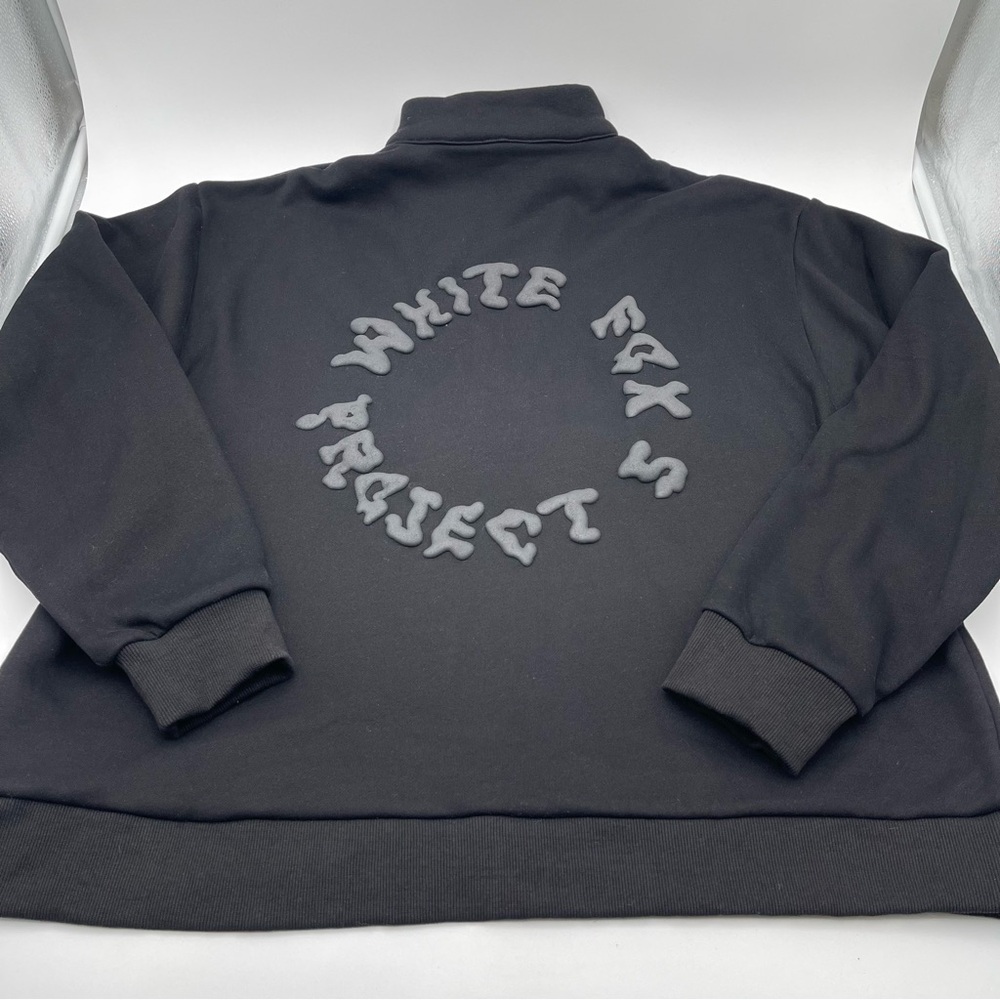 White Fox Boutique Project 5 1/4 Zip Black Sweatshirt Size L/XL Pullover Casual - Picture 5 of 11